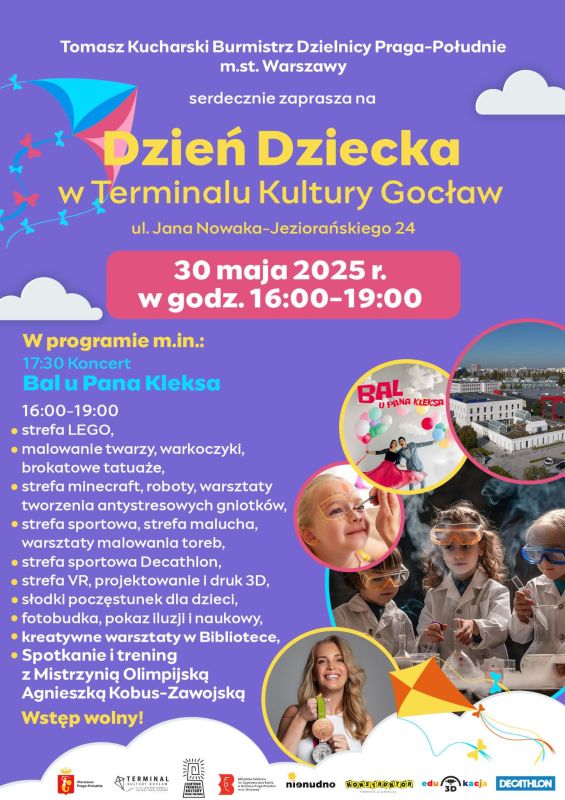 Dzień Dziecka 2025 w Terminalu Kultury Gocław. Już 30 maja w godz. 16:00-19:00 zapraszamy na Dzień Dziecka w Terminalu Kultury Gocław. Na bibliotecznym stoisku odbywać się będą kreatywne warsztaty, podczas których wykonamy piękną biżuterie oraz udekorujemy pyszne ciasteczka.
