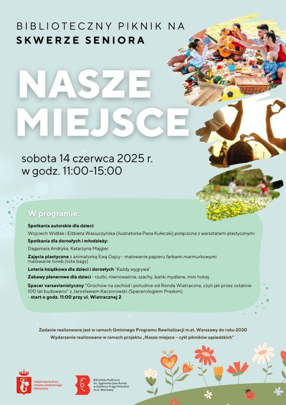 "Nasze miejsce" - piknik biblioteczny na Skwerze Seniora