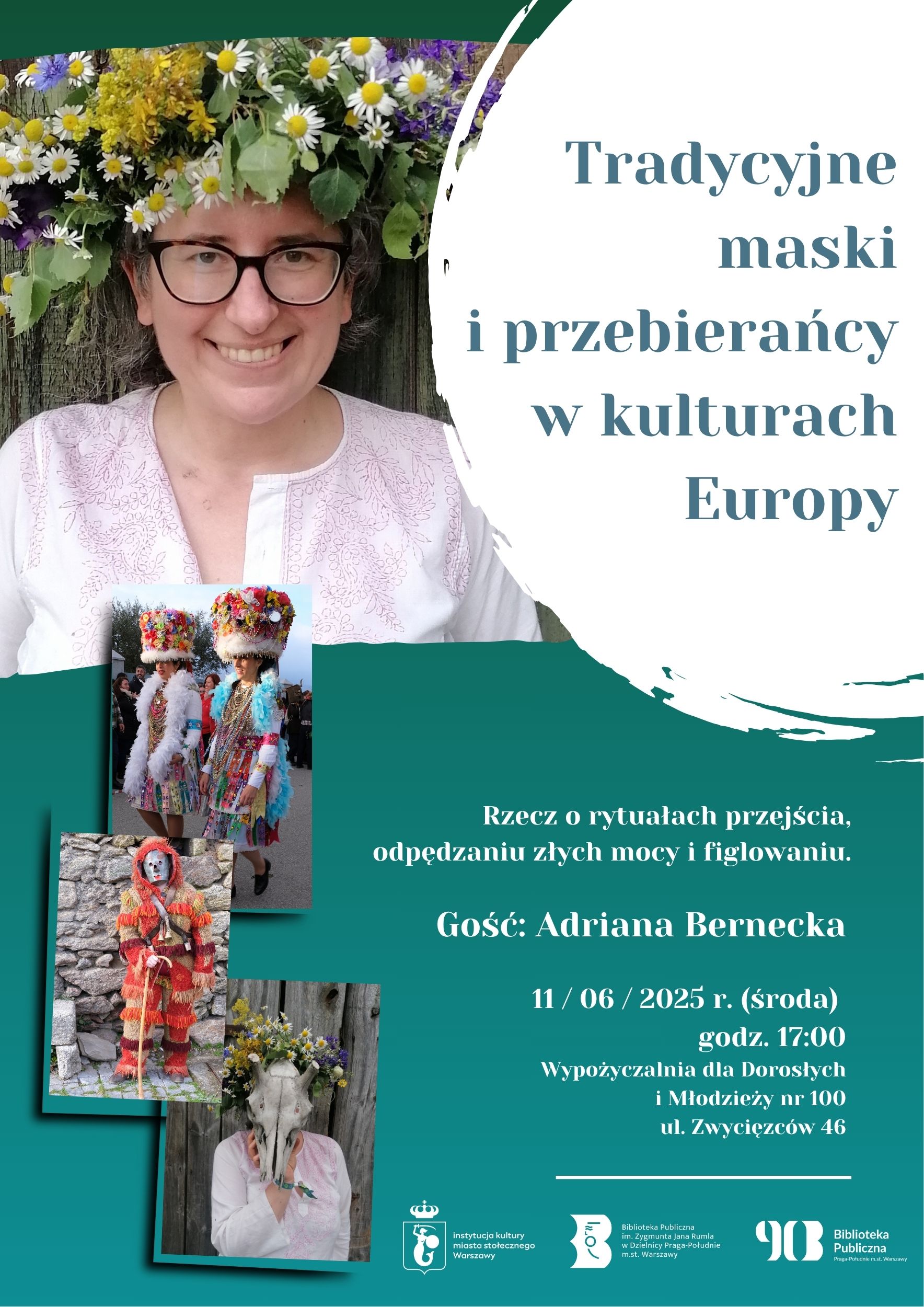 "Tradycyjne maski i przebierańcy w kulturach Europy" - spotkanie w Wypożyczalni na Zwycięzców 46