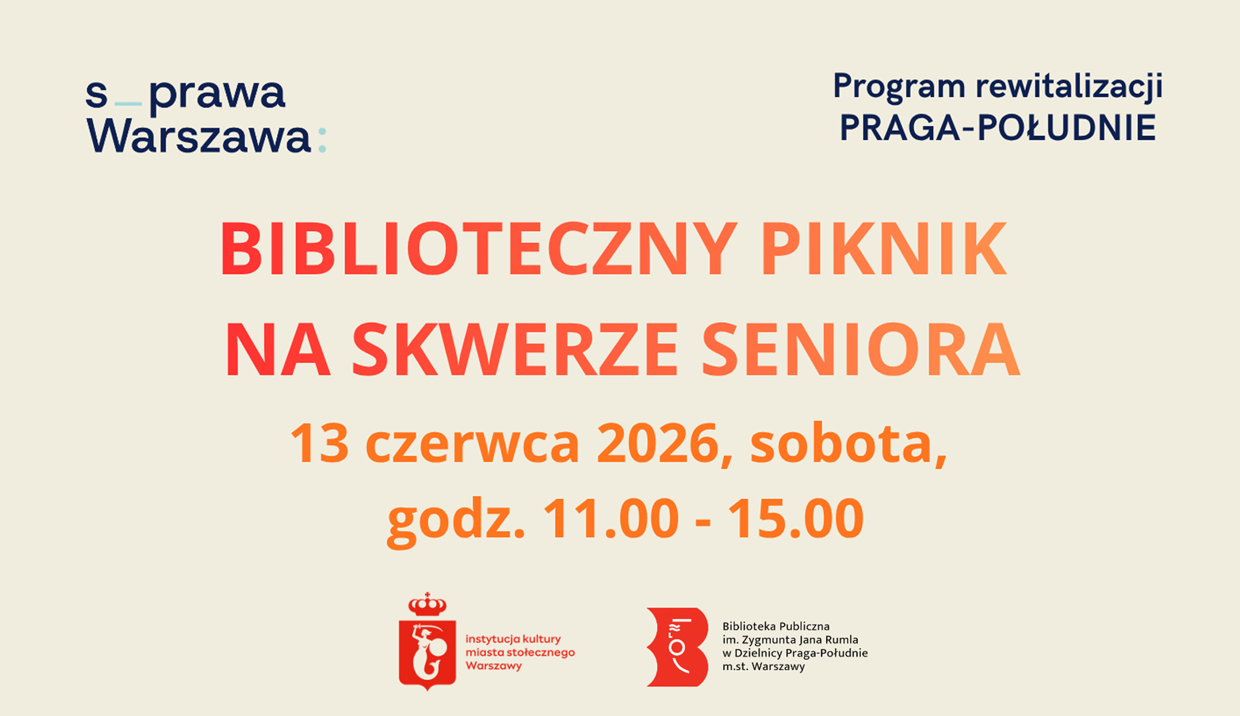 Biblioteczny piknik na skwerze Seniora, 13 czerwca,, godz. 11:00 - 15:00